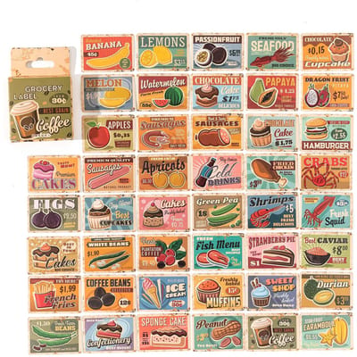 45 vellen plakboekstickers boodschappenvoedseletiket zelfklevende doe-het-zelf plannerstickers voor handboek
