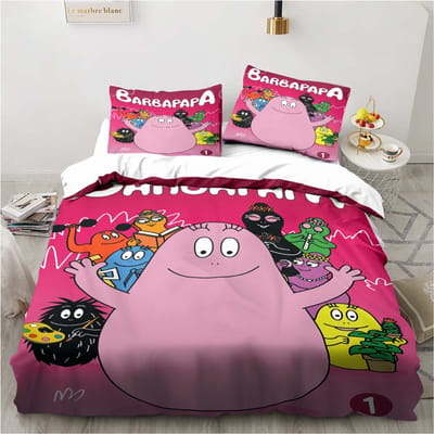 Schattige Cartoon Les Barbapapa Beddengoed Collectie Zachte Dekbedovertrek Volwassenen Kinderen Slaapkamer Enkel Dubbel King Size Bed Dekbedovertrek Kussensloop US King 264x228cm