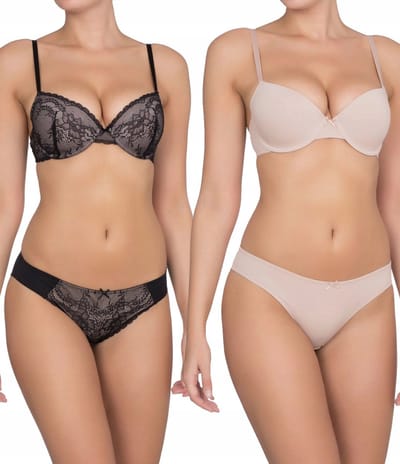 Dorina BH's 2-Pack Chloe - T-shirt BH - Licht gevuld - Multipack kanen Bh's - Goedkope maar goede bh - 85D