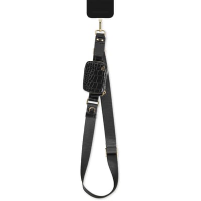 iDeal of Sweden Utility Phone Strap - Universeel telefoonkoord - Black Croco - Zwart