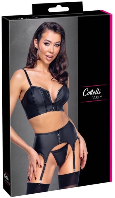 Cottelli Collection – Top Set Met Glitservaring – Zwart