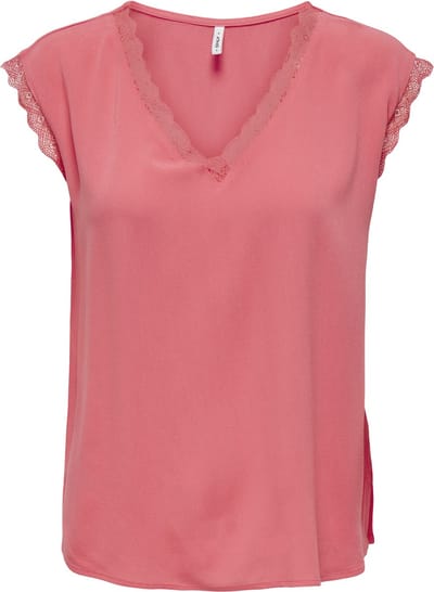 Only T-shirt Onljasmina S/s V-neck Lace Top Noos 15252241 Rose Of Sharon Dames Maat - S