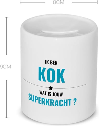Akyol - ik ben kok wat is jouw superkracht? Spaarpot - Kok - iemand die goed kan koken - mensen die kok zijn - kook liefhebbers - verjaardagscadeau - verjaardag - cadeau - kado - geschenk - gift - 350 ML inhoud