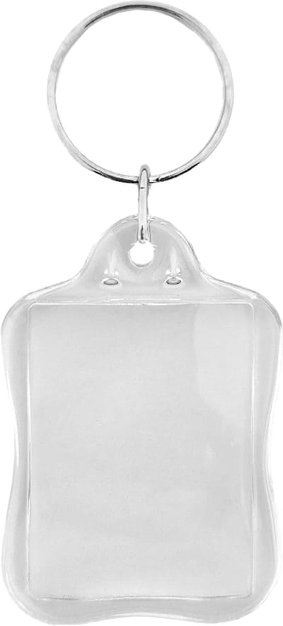 CombiCraft Plexiglas sleutelhanger blanco rechthoek retro 32x43mm - 10 stuks