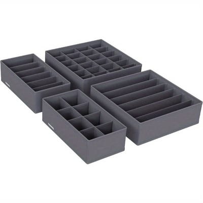 Livé® 4-delige Lade Organizer Set – Opvouwbaar Grijs