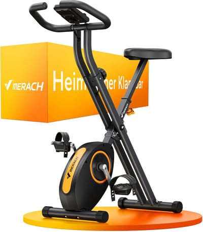 MERACH Opvouwbare Hometrainer - Compact en Stil - 16 Niveaus Magnetische Weerstand - LCD-scherm - Tabletsteun - Huishoudelijk Gebruik