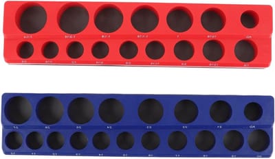 Magnetische Sockethouder - Socket Organizer - Reparatieprojecten - Metrische SAE Compatibel - 2 Stuks - Zwart