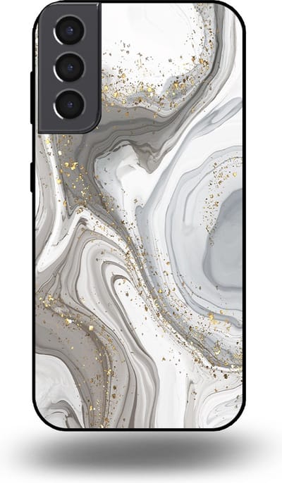 Smartphonica Telefoonhoesje geschikt voor Samsung Galaxy S21 Plus met marmer opdruk - TPU backcover case marble design - Zilver geschikt voor Samsung Galaxy S21 Plus