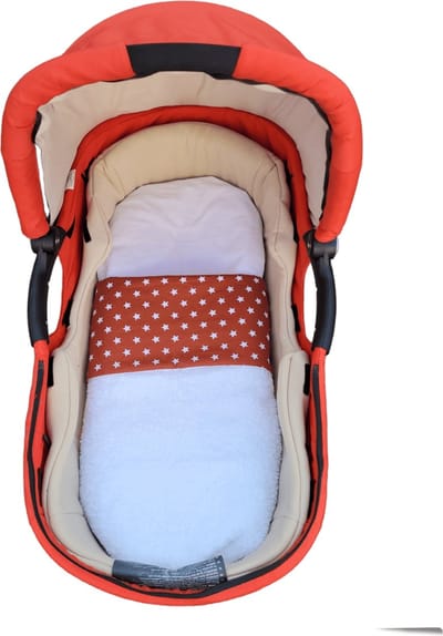 Dekentje- Kinderwagen - Reiswieg - terra / wit - teddy - katoen - maat +/- 60x 80 cm - handgemaakt - Deken - baby
