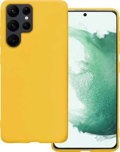 Hoesje Geschikt voor Samsung Galaxy S22 Ultra - Sterk & Shockproof - Hoes Cover - Siliconen Case - Geel