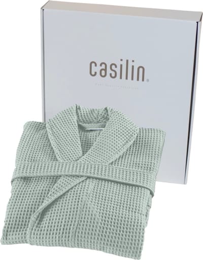 Casilin Kos Sauna Badjas in Geschenkdoos - Dames en Heren - Wafel 100% katoen - Maat XXL - Zeegroen