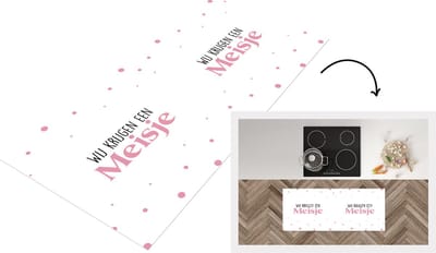 Keukenloper - Loper keuken - Wij krijgen een meisje - Tekst - Babyshower - Zwanger - Quote - Gender reveal - 120x50 cm - Keukenloper vinyl
