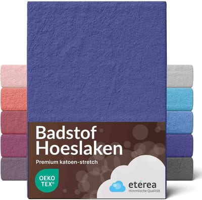 etérea Frottee badstof hoeslaken Marineblauw 140x200 - 160x200 cm