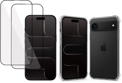 TechNow Hoesje + 2x Screenprotector geschikt voor iPhone 17 Air Hoesje Screenprotector - Full Screen - Extreme Shock Case Transparant