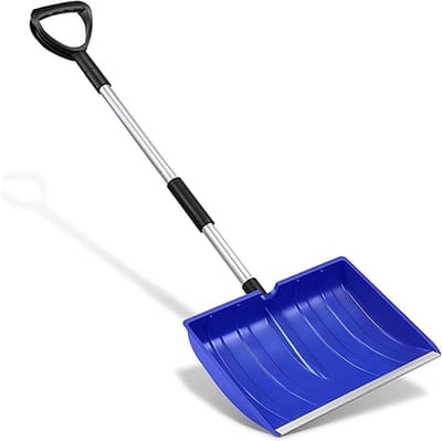 Verwijderbare Sneeuwschop - Aluminium Schep - Sneeuw Ruimen - Verstelbare Steel - 120 cm Steel - Blauw