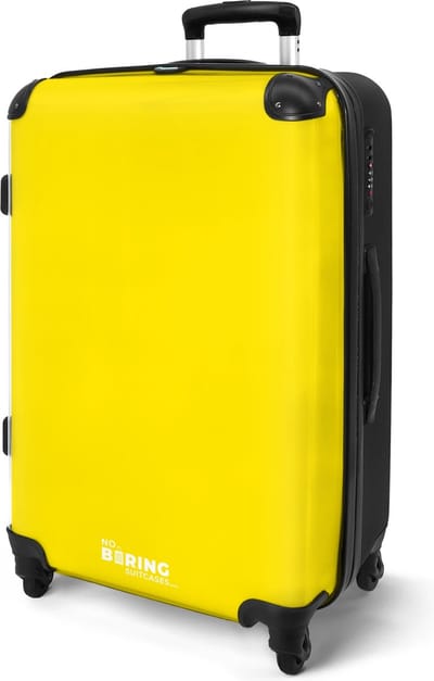 NoBoringSuitcases.com® - Gele koffer groot - Rolkoffer lichtgewicht geel - Reiskoffer met 4 wielen - Travel luggage - Grote trolley XL - 20 kg bagage - Suitcase