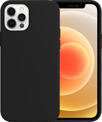 Hoesje - Geschikt voor Apple iPhone 12 Pro - Sterk & Shockproof - Hoes Cover - Siliconen Case - Telefoonhoesjes - Zwart