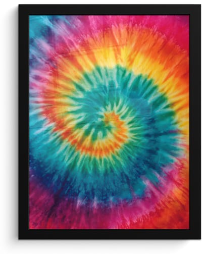 Poster in lijst - Fotolijst 30x40 cm - Posters - Regenboogkleuren - Tie dye - Posterlijst zwart - Decoratie - Wanddecoratie woonkamer - Muurdecoratie slaapkamer