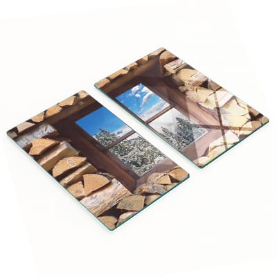 Multifunctionele decoratieve geharde keukenpanelen voor ramen, winterse afwerking, 2x30x52 cm