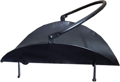 Houtrek Met Handvatten - Houtmand Staal - Haardhout Opslag - Roestbestendig Poedercoating - 6 kg Capaciteit - Zwart