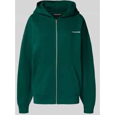 Oversized sweatjack met logostitching, model 'Clarita'