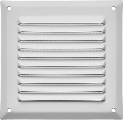 Ventilatierooster Aluminium - Luchtgrille Raam - Luchtcirculatie Verbeteren - Met Muggenhor - 140 x 140 mm - Wit