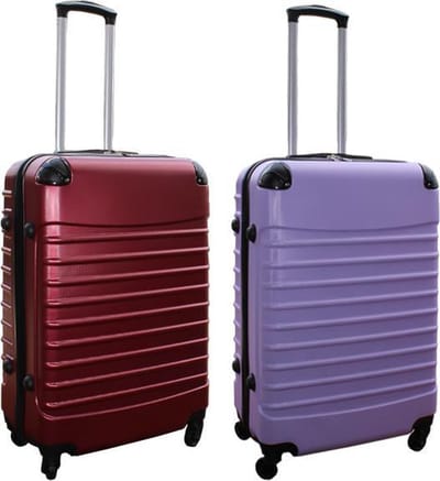 Travelerz kofferset 2 delig ABS groot - met cijferslot - 69 liter - bordeauxrood - lila