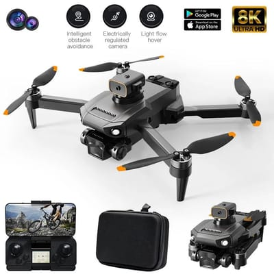 Nieuwe P8 Pro 4K Drone Obstacle Avoidance ESC Drie HD-camera's Borstelloze motor GPS Opvouwbare Quadcopter Cadeau Speelgoed Brushless GPS-3 Battery zwart