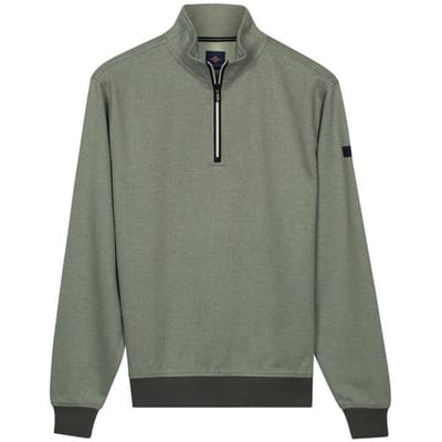 Baileys – Heren Trui – Half Zip Sweater - Jacquard Sweatshirt – Groen – 613149-71