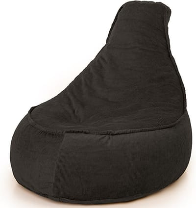 Bobbel Home - Zitzak Stoelvorm - Santiago - Ribstof – Zitstoel - Junior - 100 liter - Curduroy - Voor Binnen - Zwart