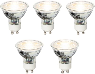 LUEDD Set van 5 GU10 dimbare LED lamp 4W 310 lm 3000K