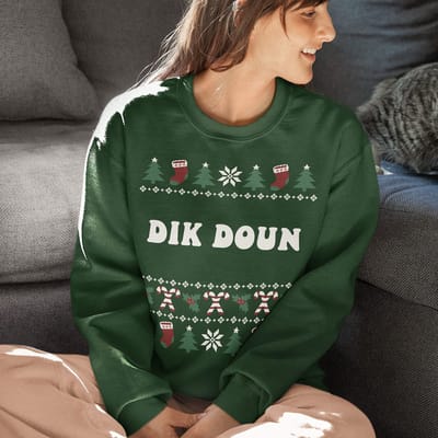 Groningen Kersttrui Groen Dik Doun Candy Cane - Maat XS - Uniseks Fit - Kerstkleding Voor Dames & Heren