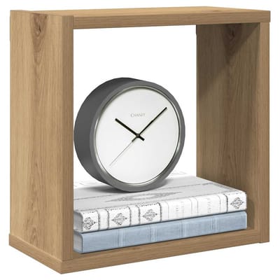vidaXL - Wandschappen - kubus - 6st - 30x15x30cm - bewerkt - hout - artisanaal - eiken