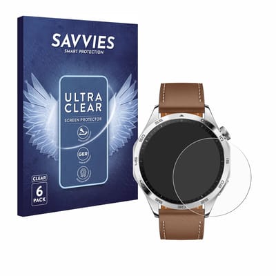 Savvies - Screenprotector voor Huawei Watch GT 4 (46mm) - Folie Beschermfolie transparant 6 Stuks