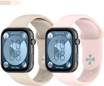 Stravo 2-Pack Classic Siliconen Bandjes Geschikt voor geschikt voor Huawei Watch Fit 5 / Watch Fit 5 Pro / Watch Fit 4 / Watch Fit 4 pro / Watch Fit 3 – Zacht & Comfortabel Horlogeband – Starlight + Roze