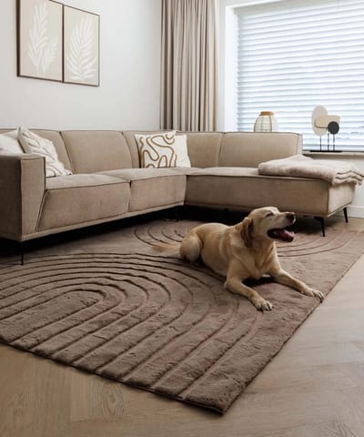 Fluffy vloerkleed - Carvy taupe 80x150