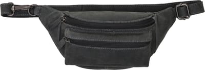 Hide & Stitches Idaho Heuptas Unisex - Buiktas voor Dames en Heren - Tas van 100% Leder - Zwart
