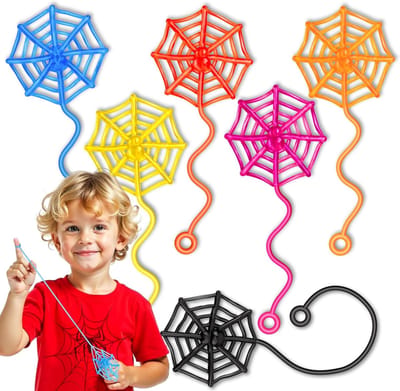 30 stuks kleverige spinnenwebben, kleverige handen voor kinderen, Halloween-feestgunsten, decoraties, spinnenwebben voor prijzen in de klas, Halloween-goodiebags voor kinderen, piñata-spullen, klein speelgoed voor jongens en meisjes - Cyslmuk®