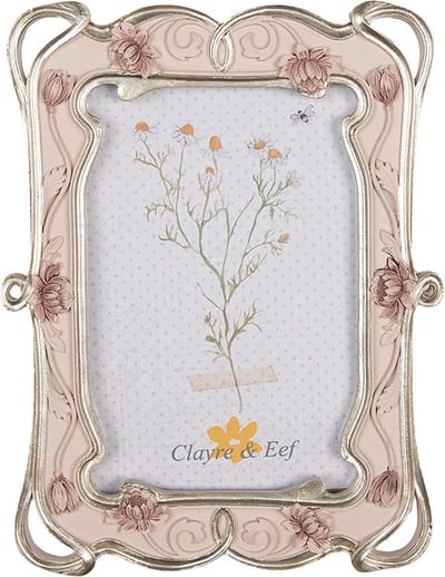 Clayre & Eef Fotolijst 10x15 cm Roze Kunststof