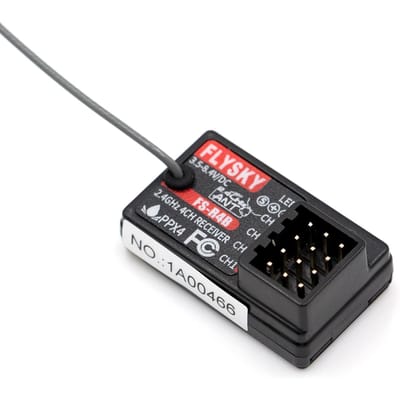 Flysky FS-R4B 4CH 2,4 GHz ANT PWM Protocoluitgang Enkele antenne-ontvanger voor afstandsbediening autoboot zwart