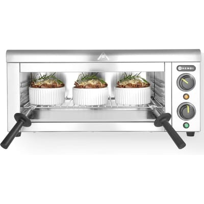 HENDI Salamander met muurbevestiging – traploos instelbaar – 30 minuten timer – roestvrij staal – 610x450x275 mm