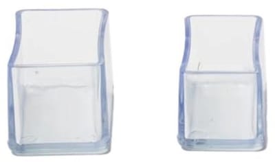 Rechthoekige Stoelpootdoppen - Set van 8 Transparante Beschermkappen voor Vloeren, Antislip Stoelpoothoezen - 50 x 100 mm