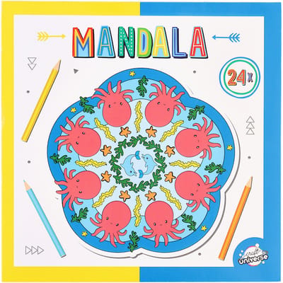 Craft Universe - Mandala Kleurboek voor Kinderen Dieren in zee - Uitermate Geschikt voor Kleurpotloden en Wasco