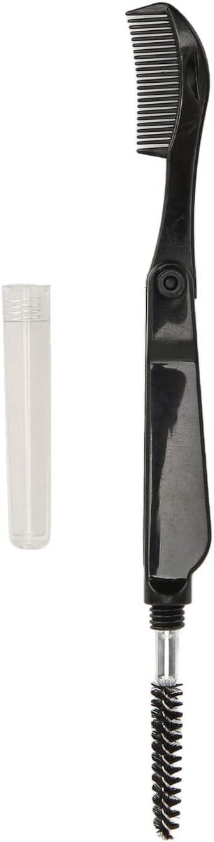 Wimperkam Dubbele Kop - Wimperborstel Opvouwbaar - Make-up Aanbrengen - Tweekoppig Ontwerp - 10 x 2 x 1 cm - Zwart