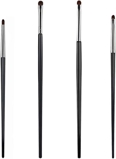 Mini Sweeping Brush voor Eyeliner en Eyeshadow - 4Pcs Brushes voor Poeder, Gel, Crème, Vloeibare Concealer, Smudger Tool voor Oogmake-up