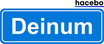 Hacebo - Plaatsnaam Sticker - 29x10 CM - Deinum sticker - Verkeersborden sticker - grappige cadeaus - Deinum