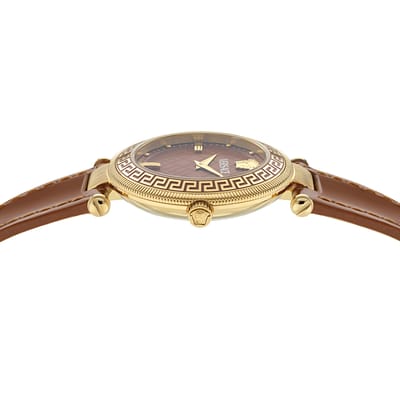 Versace Reve VE8B00124 Horloge - Leer - Bruin - Ø 35 mm