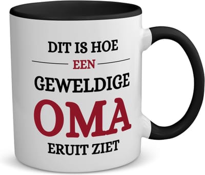 Akyol - geweldige oma eruit ziet koffiemok - theemok - zwart - Oma - beste oma - verjaardagscadeau - cadeau voor oma - gift - 350 ML inhoud