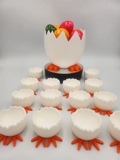 Paasdecoratie eierdopjes - set van 4 stuks