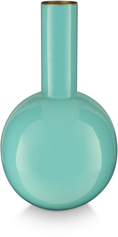 Pip Studio - Bloemenvaas - Woonaccessoires - Blauwe vaas - Metaal - 15x26cm